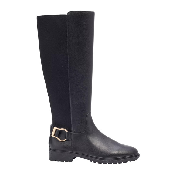 Coach Fitz Faux Leather Tall Riding Equestrian Boot Black 6 Nib $278 - Picture 1 of 3